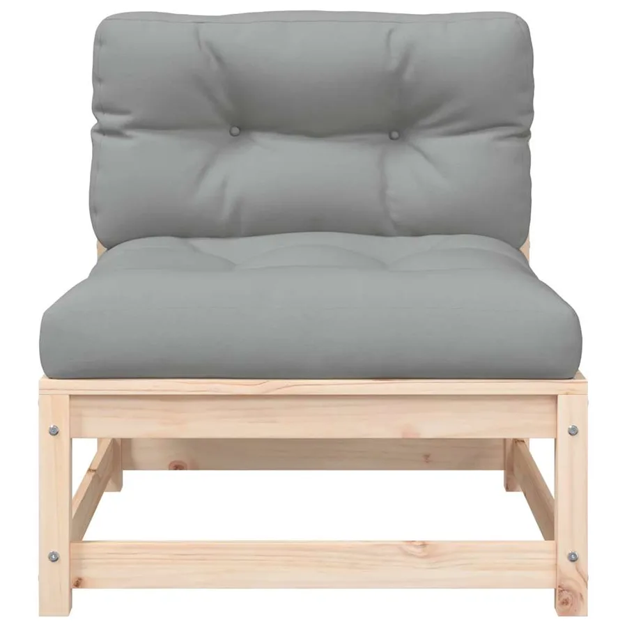 Canapé de jardin sans accoudoirs avec coussins et repose-pieds - 7