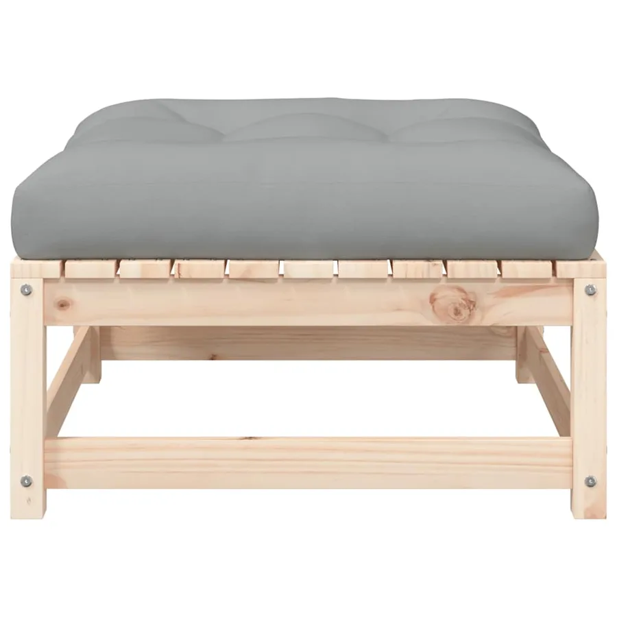 Canapé de jardin sans accoudoirs avec coussins et repose-pieds - 9