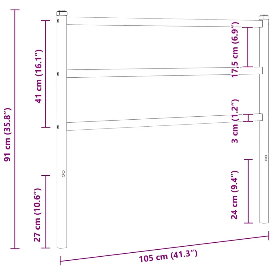 Tête de lit de remplacement métal blanc 100 cm - 5