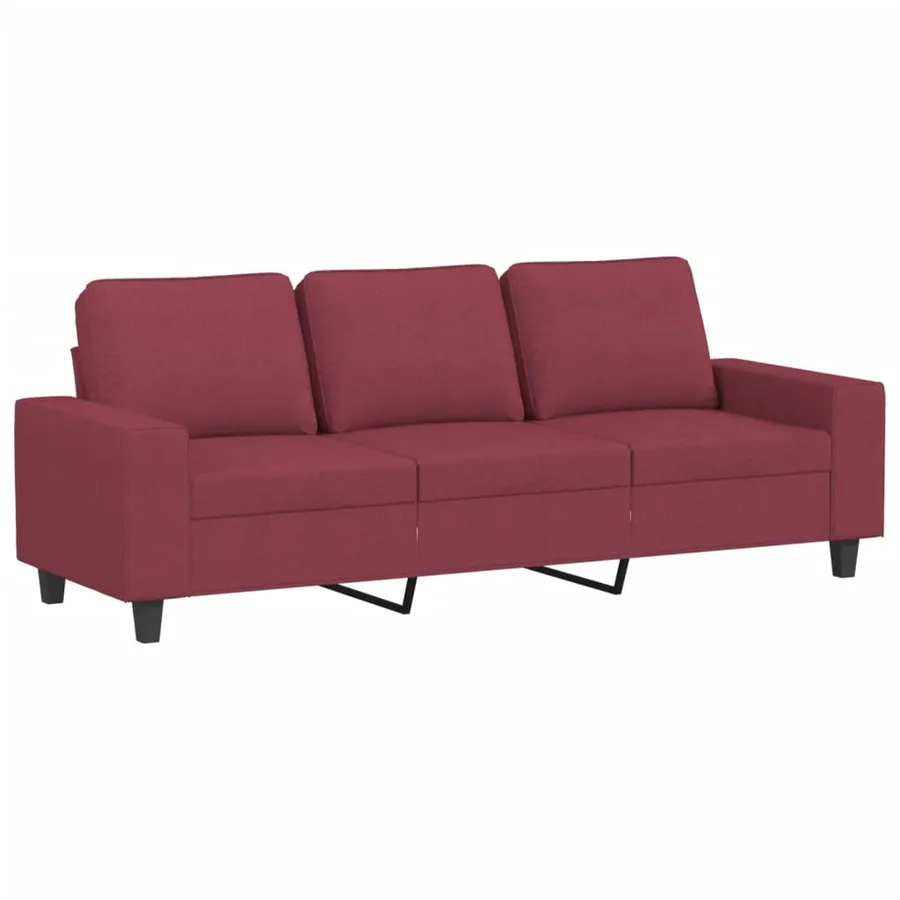 Ensemble de canapés 3 pcs rouge bordeaux tissu - 4