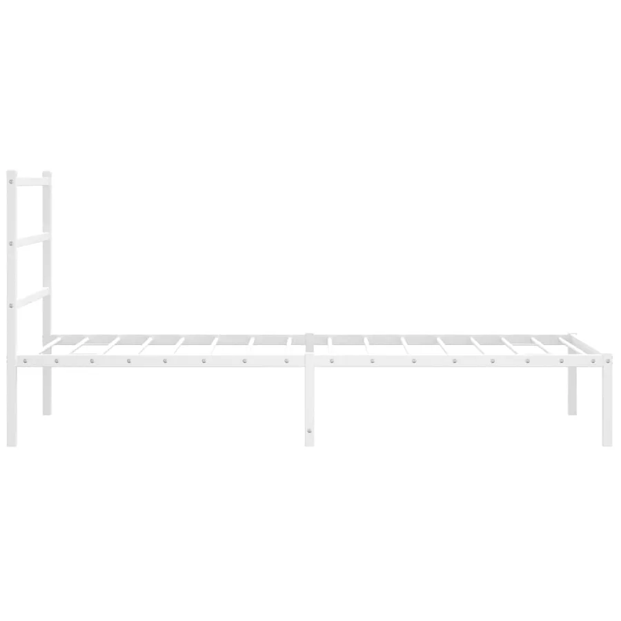 Cadre de lit métal sans matelas et tête de lit blanc 100x190 cm - 6