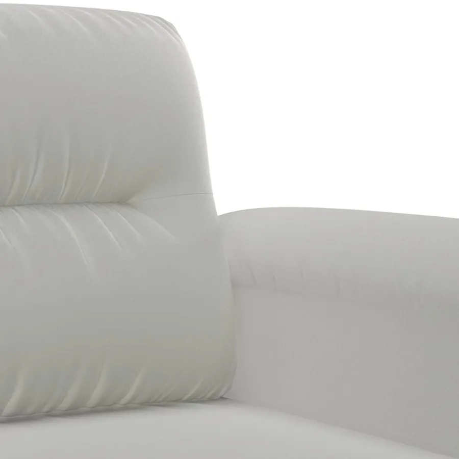 Ensemble de canapés 2 pcs coussins Gris clair Tissu microfibre - 6