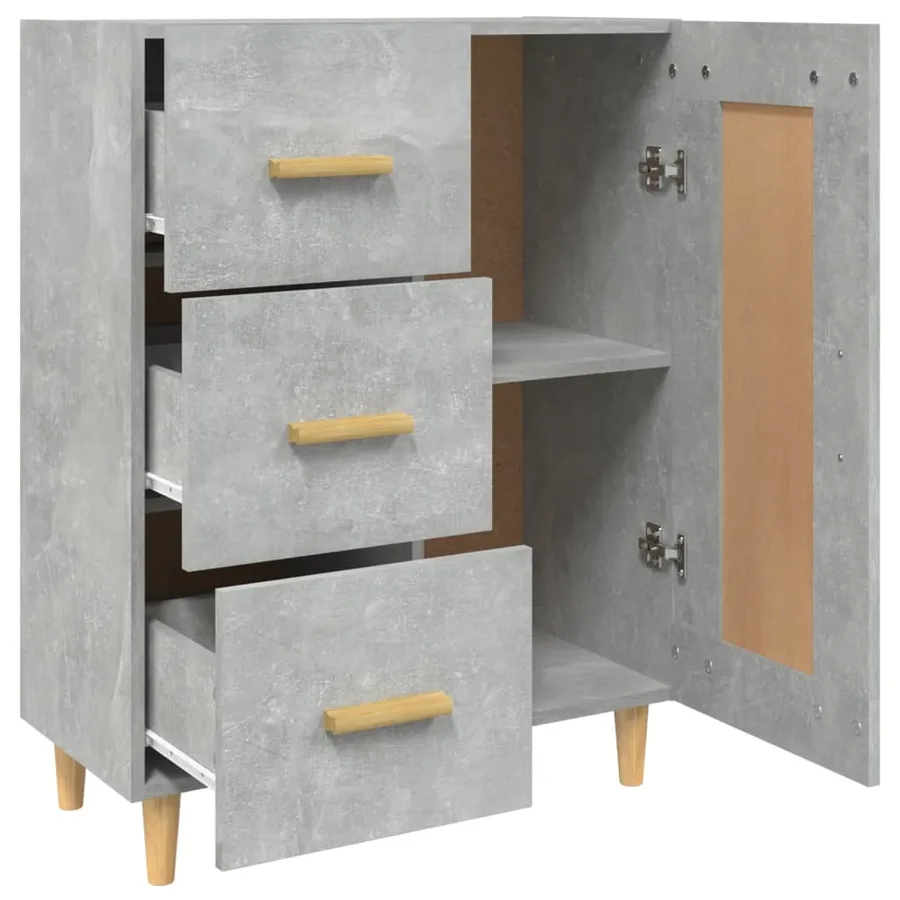 Buffet Gris béton 69,5x34x90 cm Bois d'ingénierie - 6