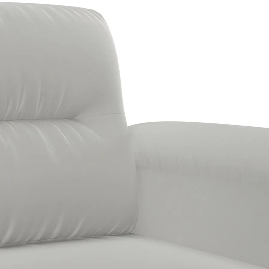 Ensemble de canapés 3 pcs coussins Gris clair Tissu microfibre - 7