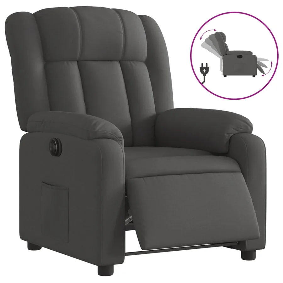 Fauteuil inclinable électrique Gris foncé Tissu - 2