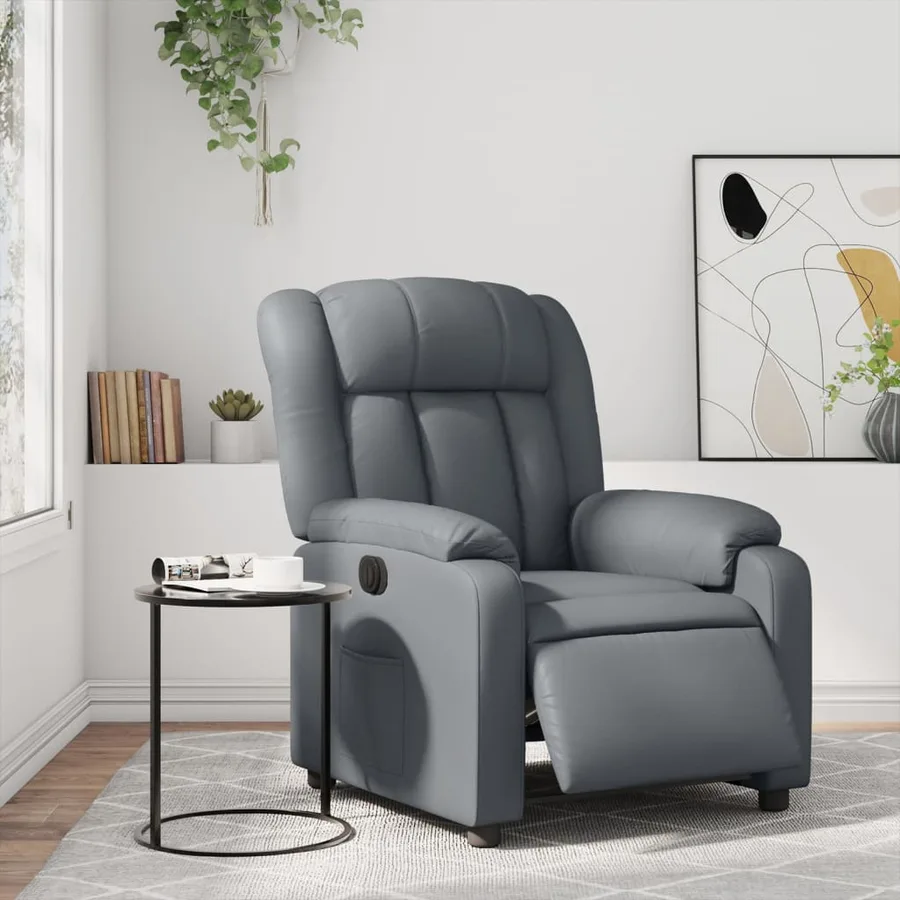 Fauteuil inclinable électrique Gris Similicuir - 16