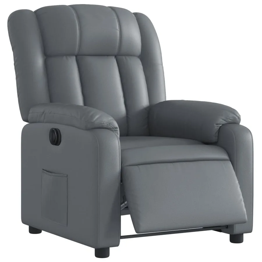 Fauteuil inclinable électrique Gris Similicuir - 3