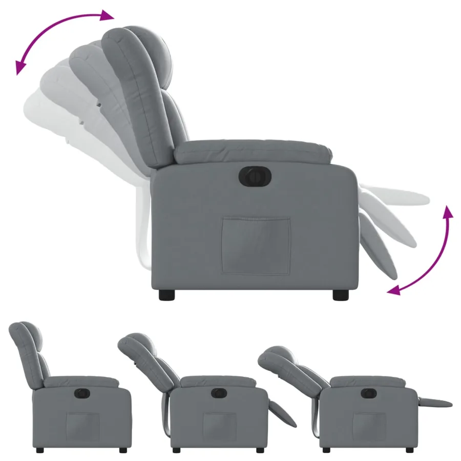 Fauteuil inclinable électrique Gris Similicuir - 7