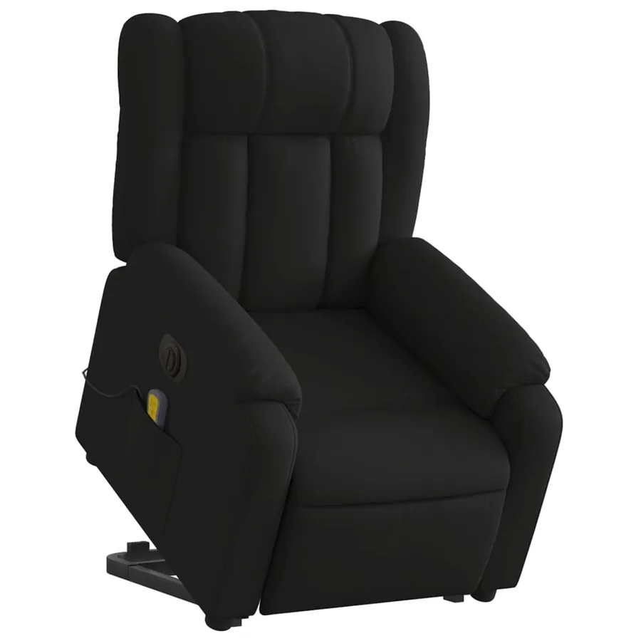 Fauteuil inclinable de massage électrique Noir Tissu - 3