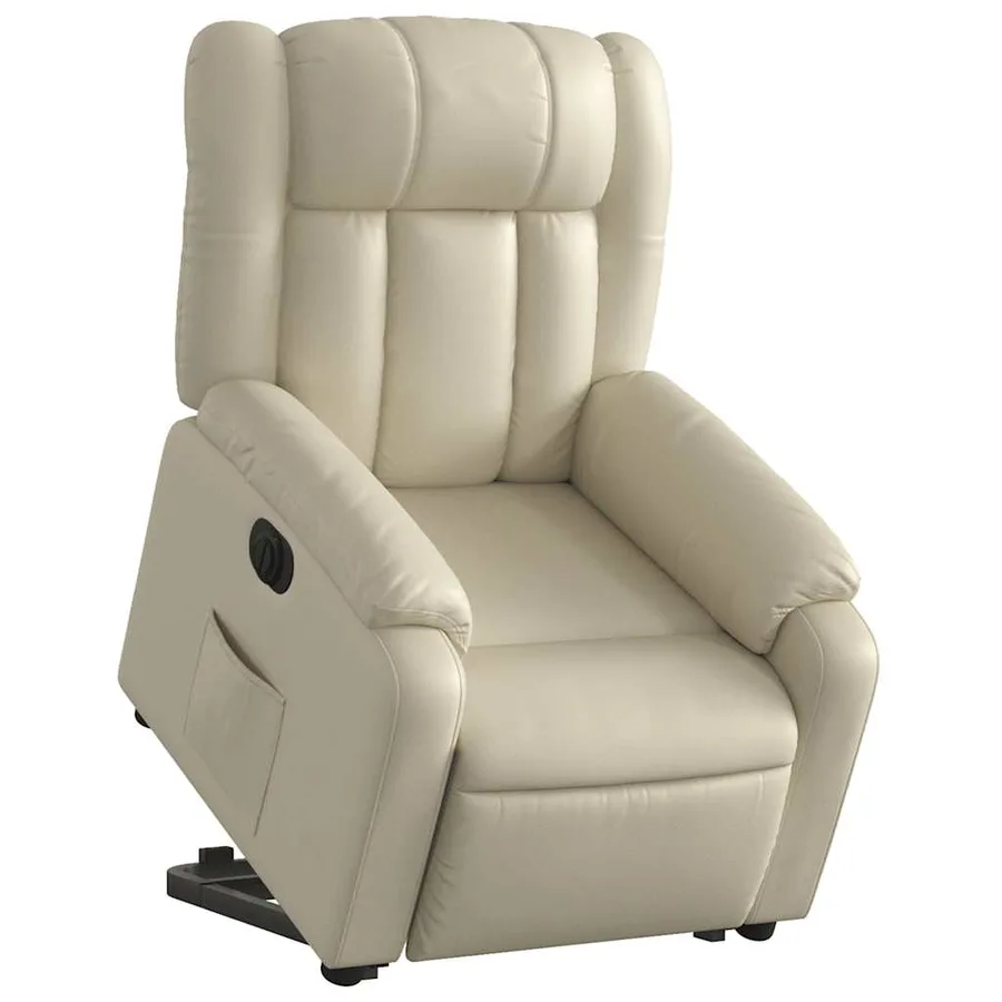 Fauteuil inclinable électrique crème similicuir - 3