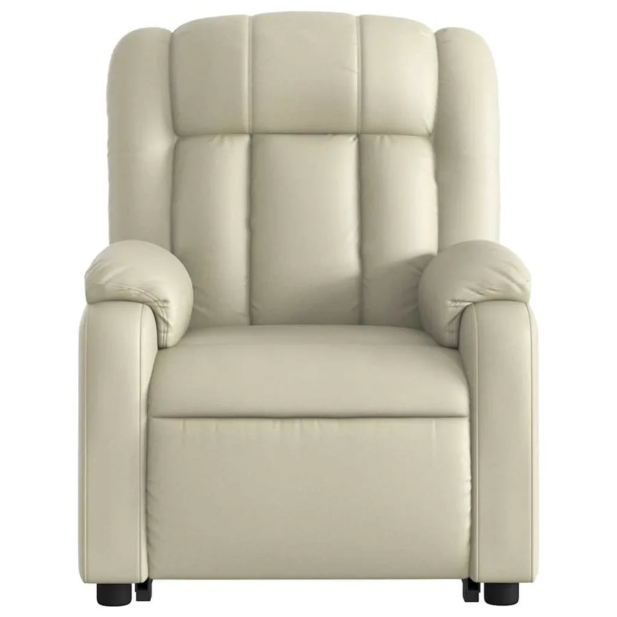 Fauteuil inclinable électrique crème similicuir - 9