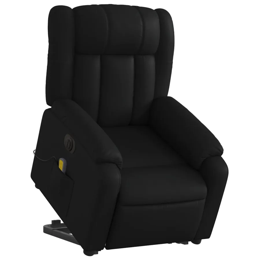 Fauteuil inclinable de massage électrique noir similicuir - 3