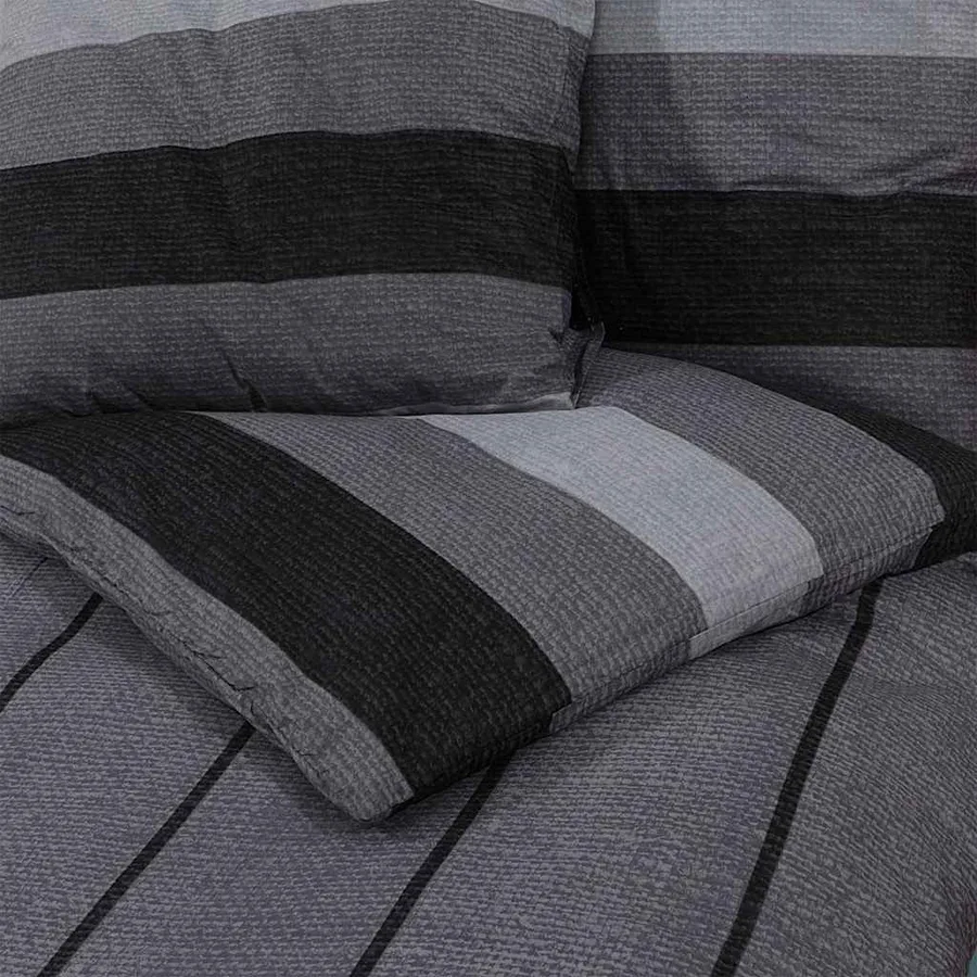 Ensemble de housse de couette gris foncé 200x200 cm Coton - 5