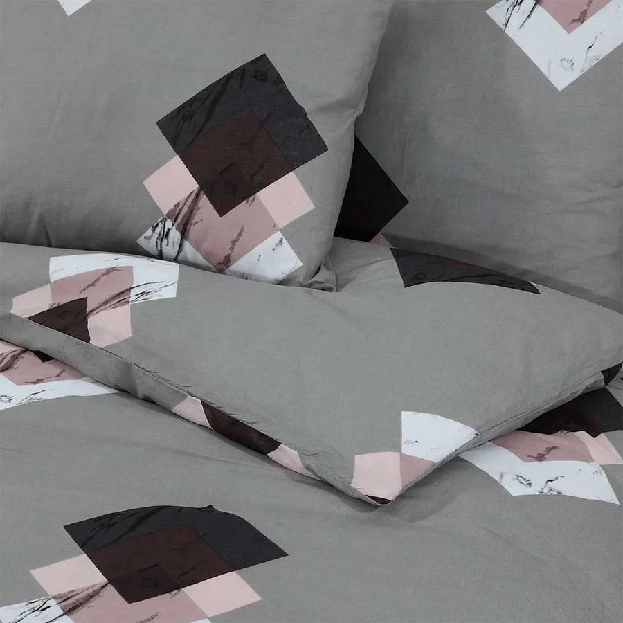 Ensemble de housse de couette Gris 240x220 cm Coton - 5