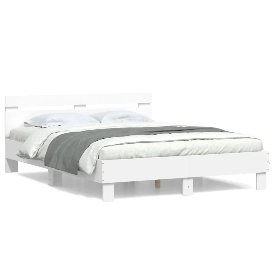 Cadre de lit sans matelas blanc 140x190 cm - 2
