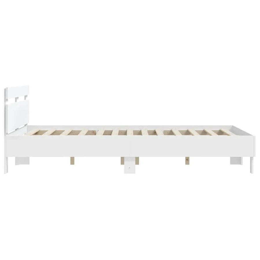 Cadre de lit sans matelas blanc 140x190 cm - 6