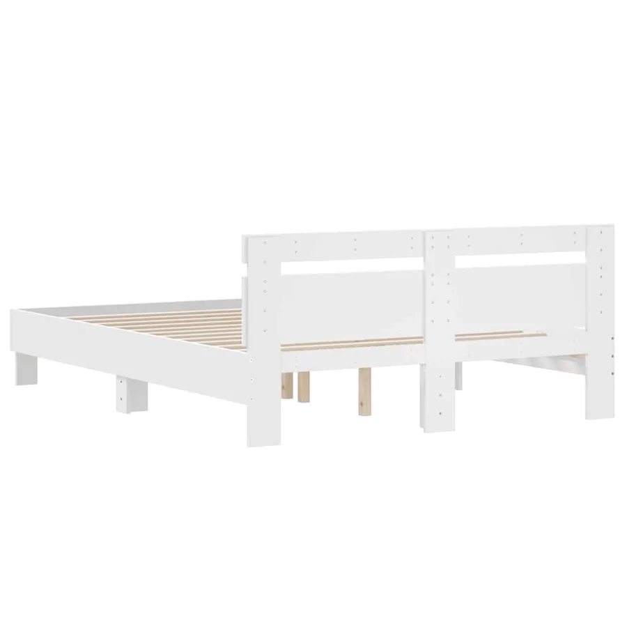 Cadre de lit sans matelas blanc 140x190 cm - 7