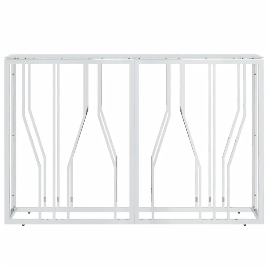 Table console 110x30x70 cm acier inoxydable et verre - 3