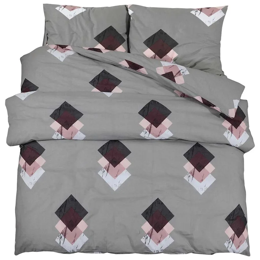 Ensemble de housse de couette Gris 155x220 cm Coton - 2