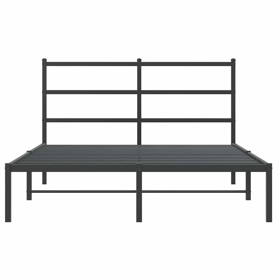 Cadre de lit métal sans matelas avec tête de lit noir 140x200cm - 5