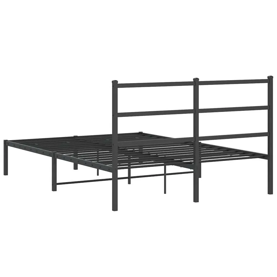 Cadre de lit métal sans matelas avec tête de lit noir 140x200cm - 7