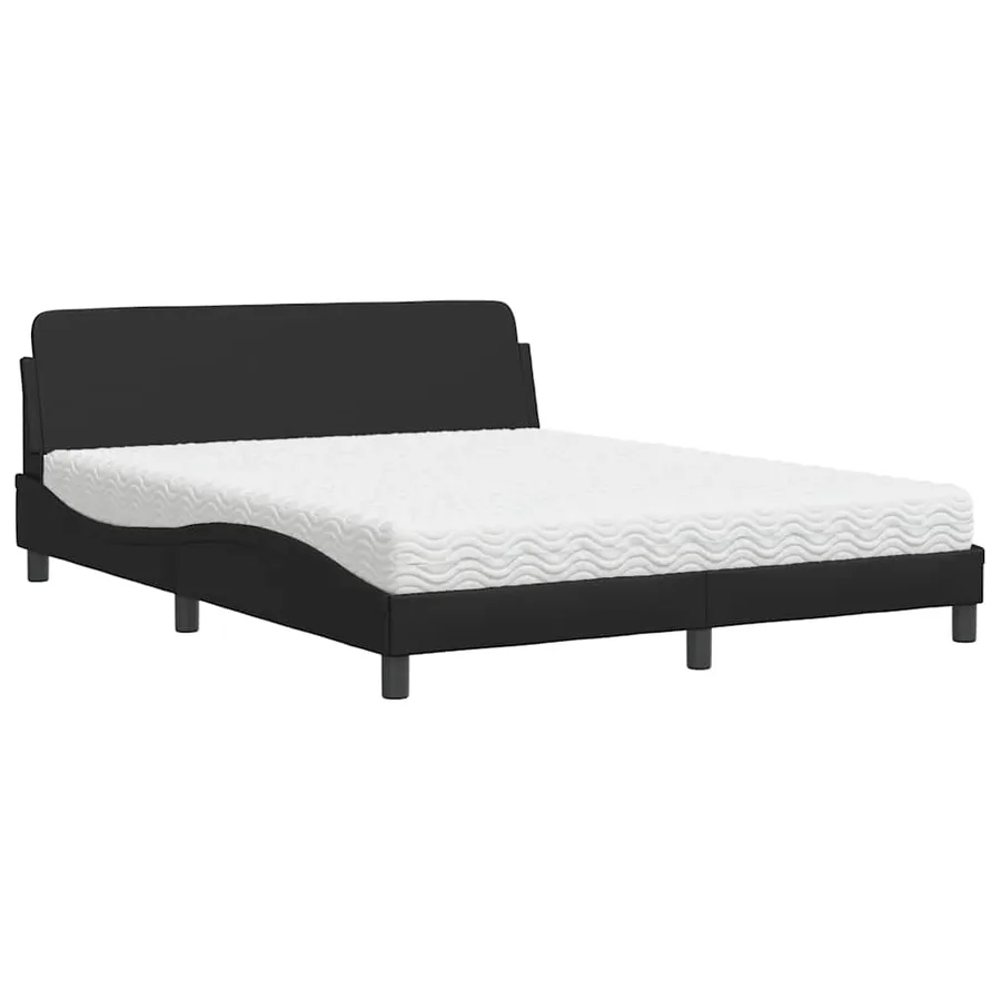 Lit avec matelas Dover noir 160x200 cm similicuir - 2