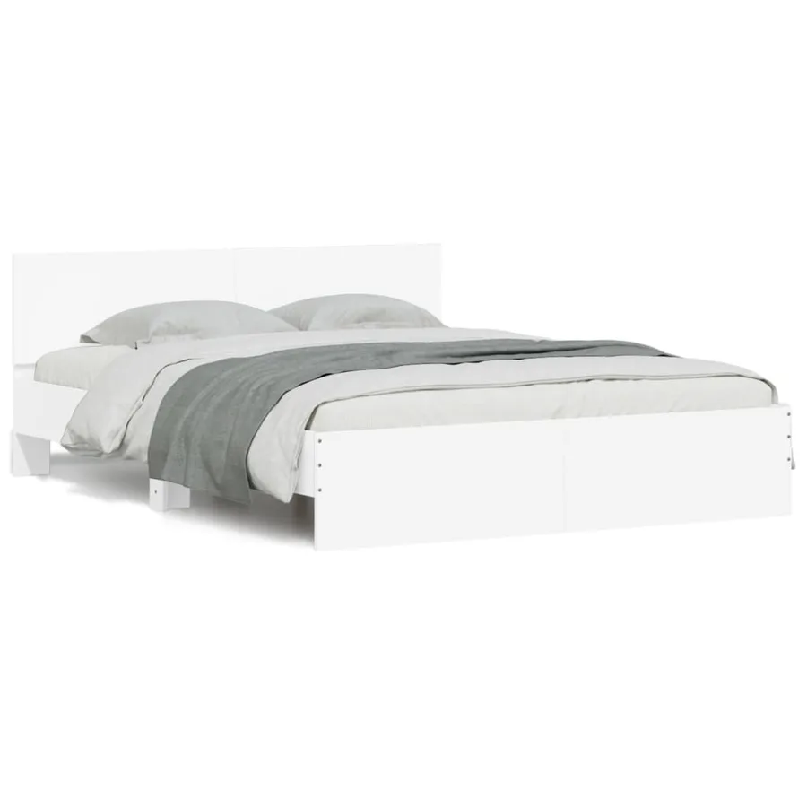 Cadre de lit sans matelas blanc 150x200 cm - 2