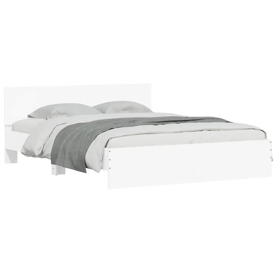 Cadre de lit sans matelas blanc 150x200 cm - 3