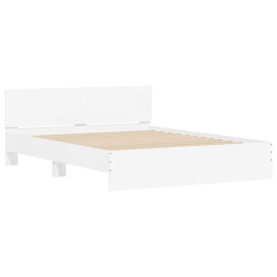 Cadre de lit sans matelas blanc 150x200 cm - 4
