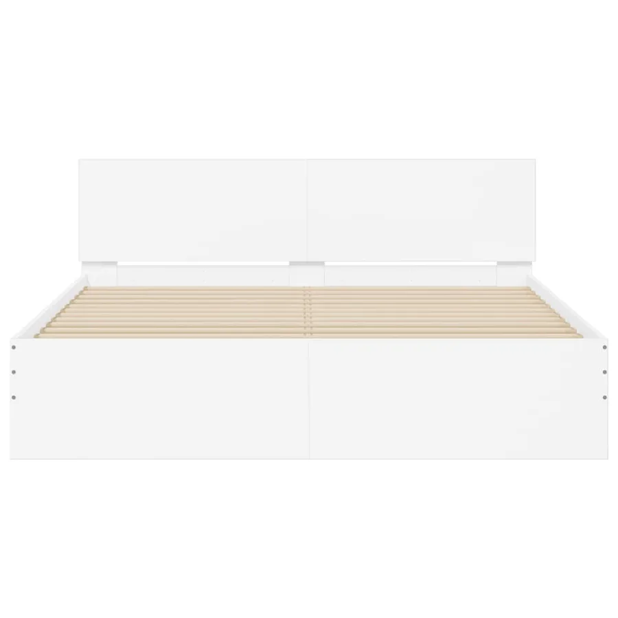 Cadre de lit sans matelas blanc 150x200 cm - 5