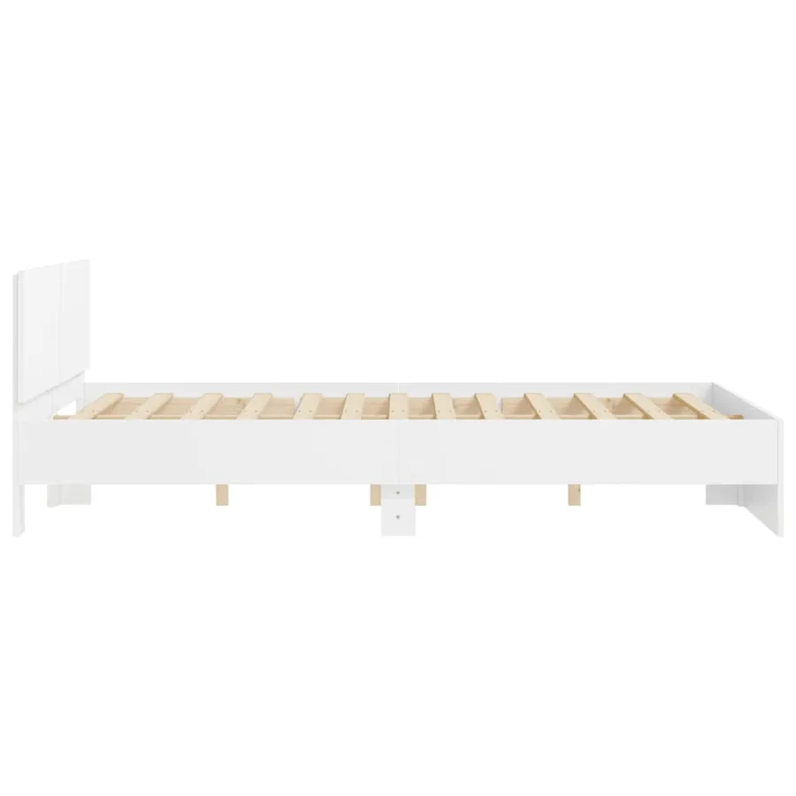 Cadre de lit sans matelas blanc 150x200 cm - 6