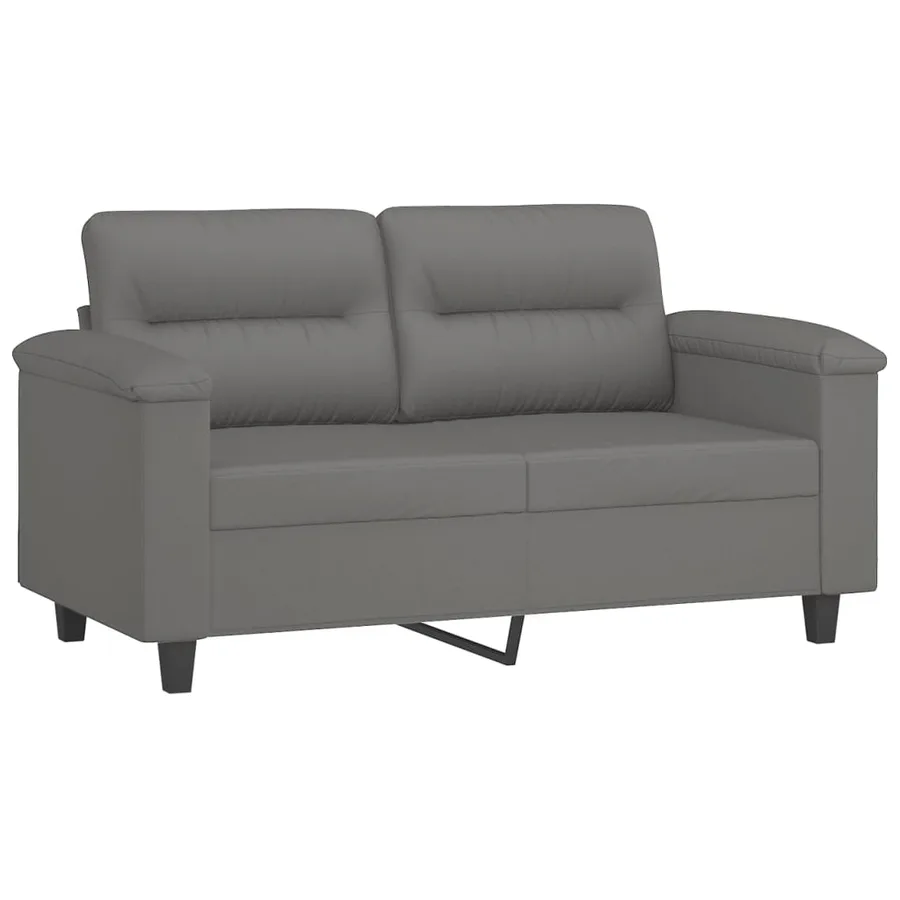 Ensemble de canapés 3 pcs coussins gris foncé tissu microfibre - 3