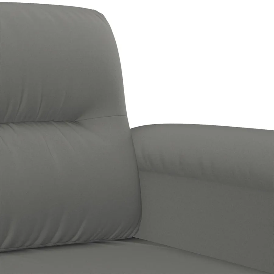 Ensemble de canapés 3 pcs coussins gris foncé tissu microfibre - 6