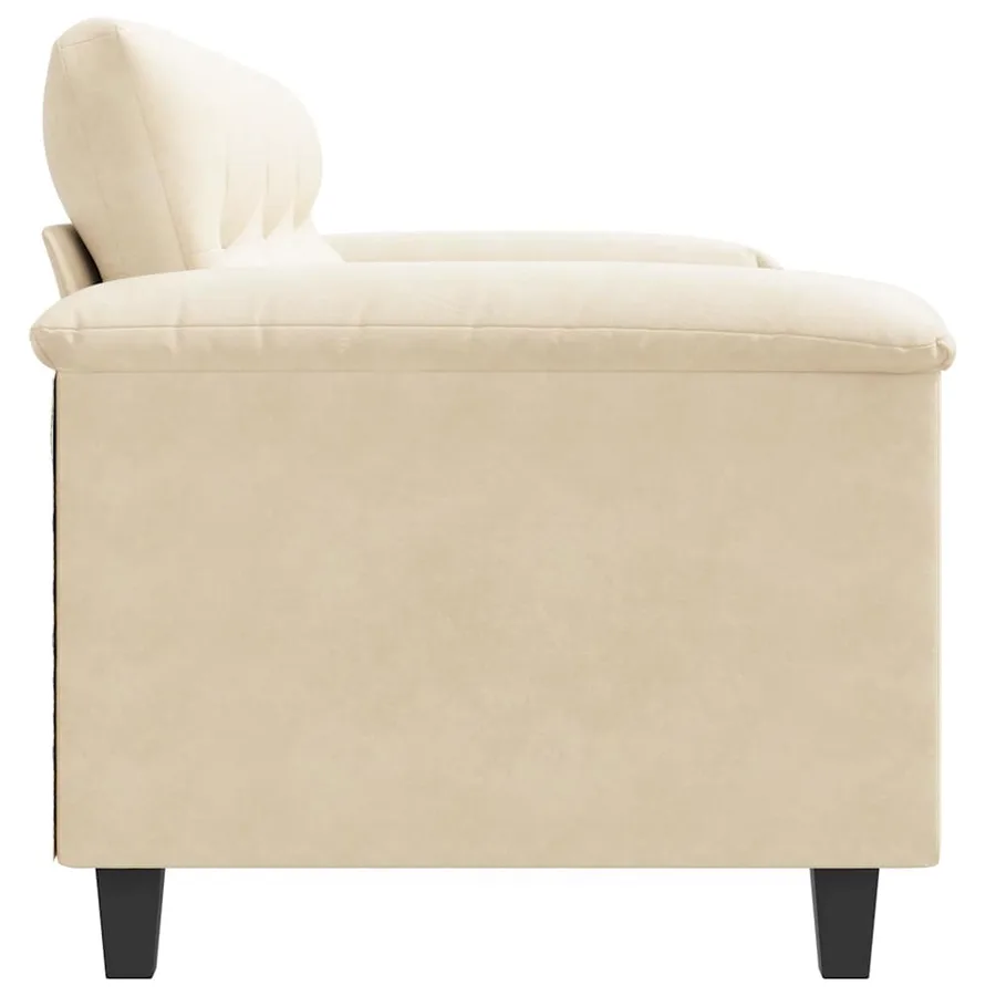 Canapé à 3 places Crème 180 cm Tissu microfibre - 5