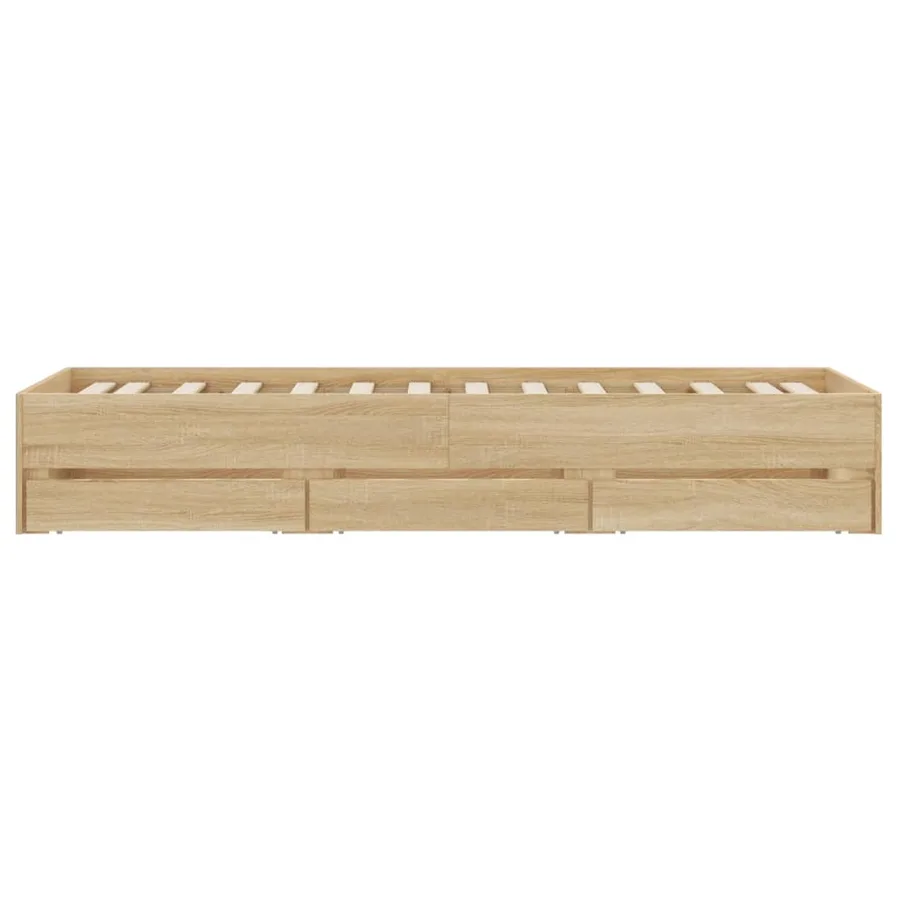 Cadre de lit avec tiroirs sans matelas chêne sonoma 100x200 cm - 7