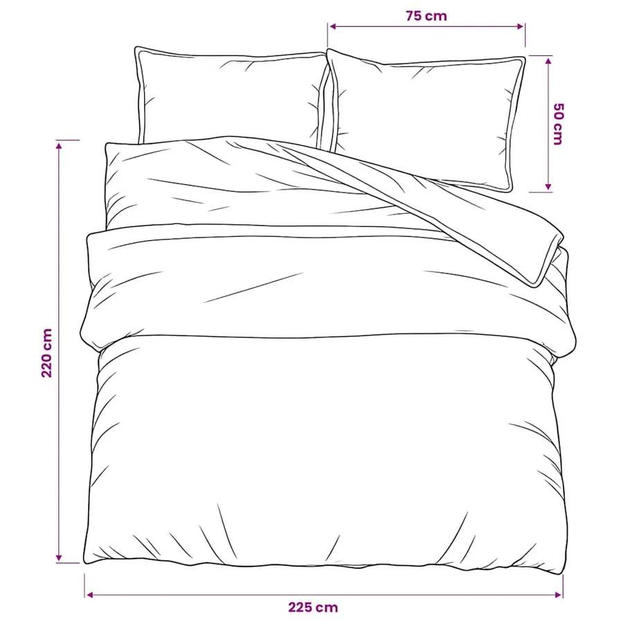 Ensemble de housse de couette Gris 225x220 cm Coton - 6