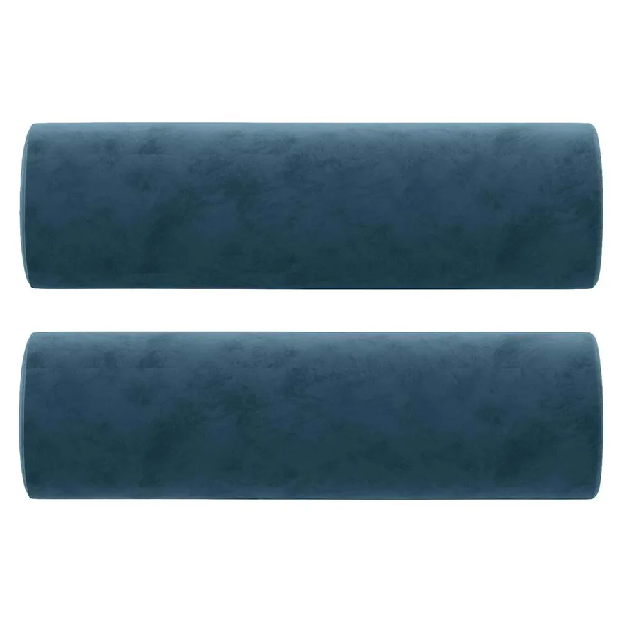 Canapé 3 places avec oreillers décoratifs bleu 180 cm velours - 5