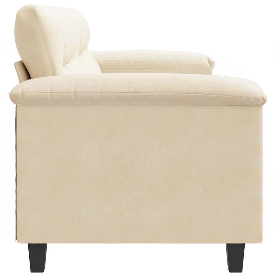 Canapé à 2 places Crème 140 cm Tissu microfibre - 5