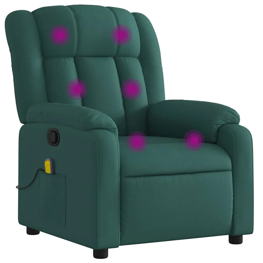 Fauteuil de massage inclinable Vert foncé Tissu - 2