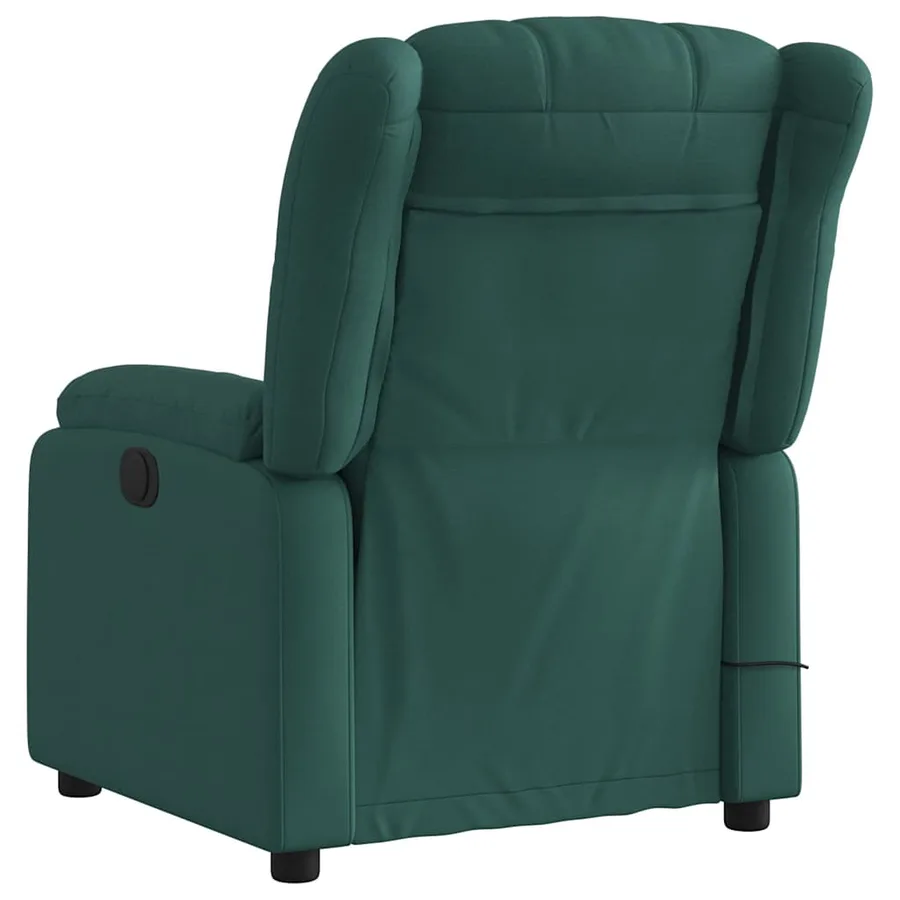 Fauteuil de massage inclinable Vert foncé Tissu - 5