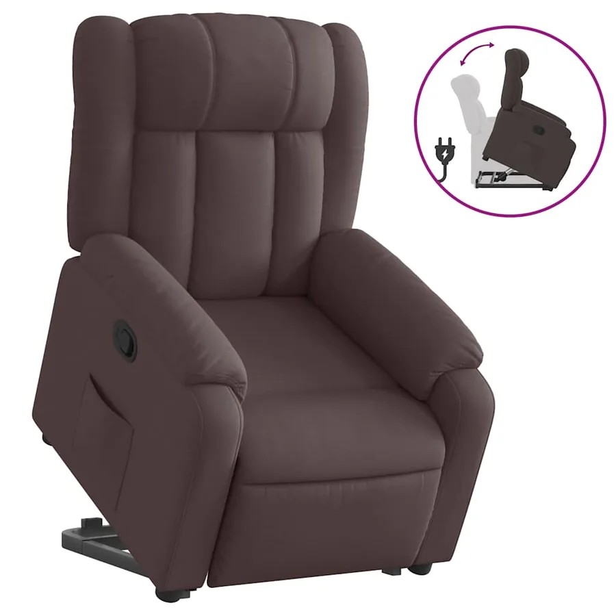 Fauteuil inclinable marron foncé tissu - 2