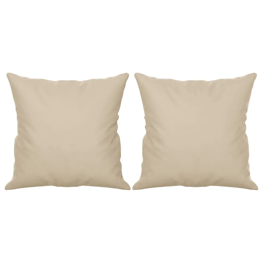 Canapé 2 places avec oreillers crème 140 cm tissu microfibre - 5