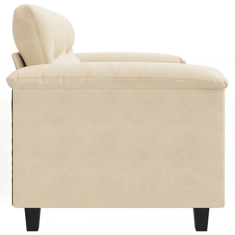 Canapé à 2 places Crème 120 cm Tissu microfibre - 5