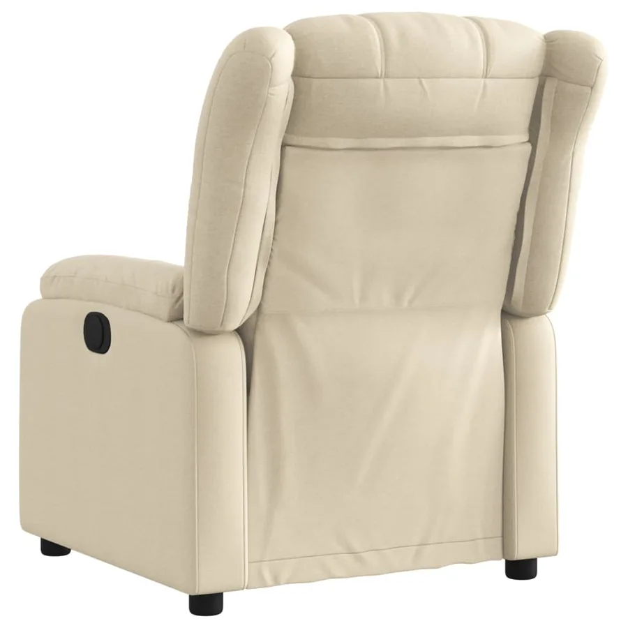 Fauteuil inclinable en tissu crème - 3