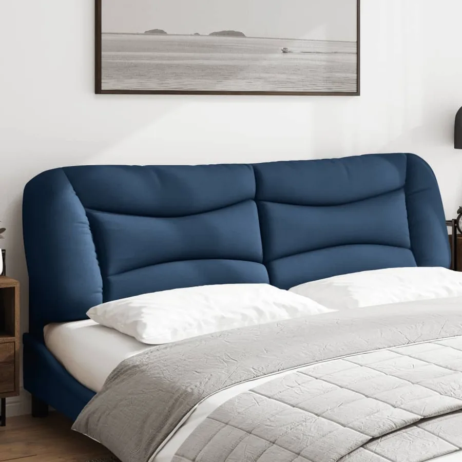 Coussin de tête de lit Hvar bleu 180 cm tissu - 3