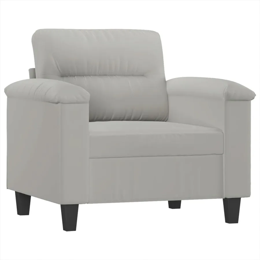 Ensemble de canapés 4 pcs coussins gris clair tissu microfibre - 3