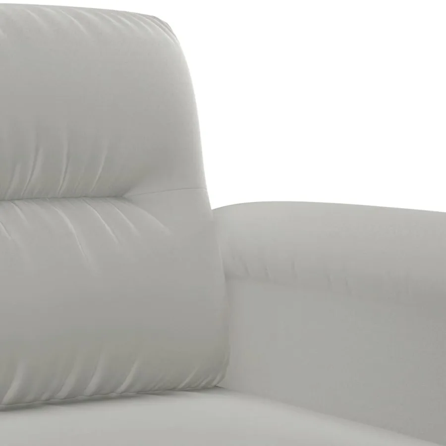Ensemble de canapés 4 pcs coussins gris clair tissu microfibre - 7