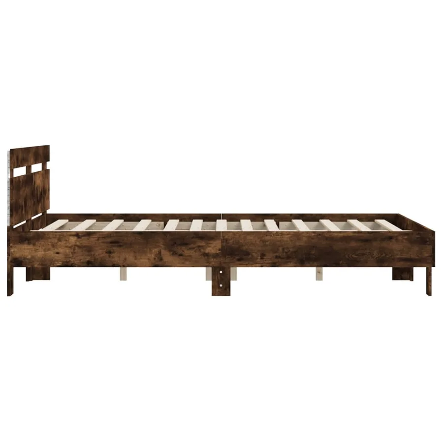 Cadre de lit avec LED sans matelas chêne fumé 140x200 cm - 8