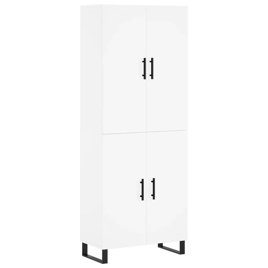 Buffet haut Blanc 69,5x34x180 cm Bois d'ingénierie - 2
