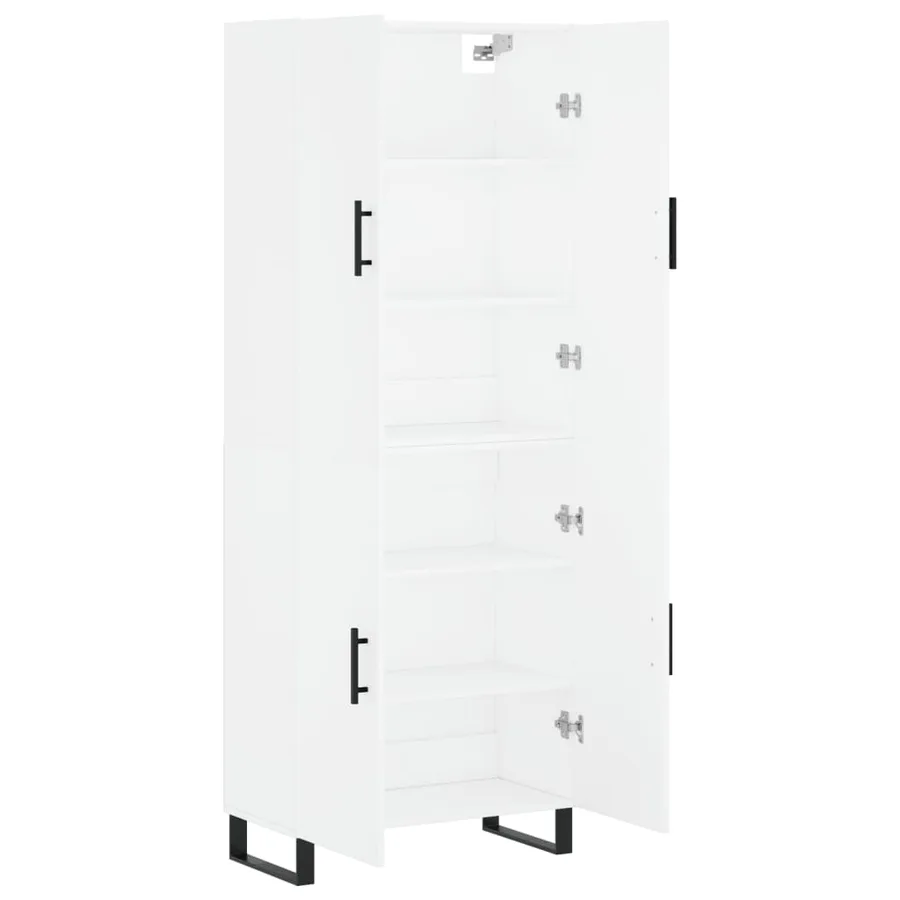 Buffet haut Blanc 69,5x34x180 cm Bois d'ingénierie - 4